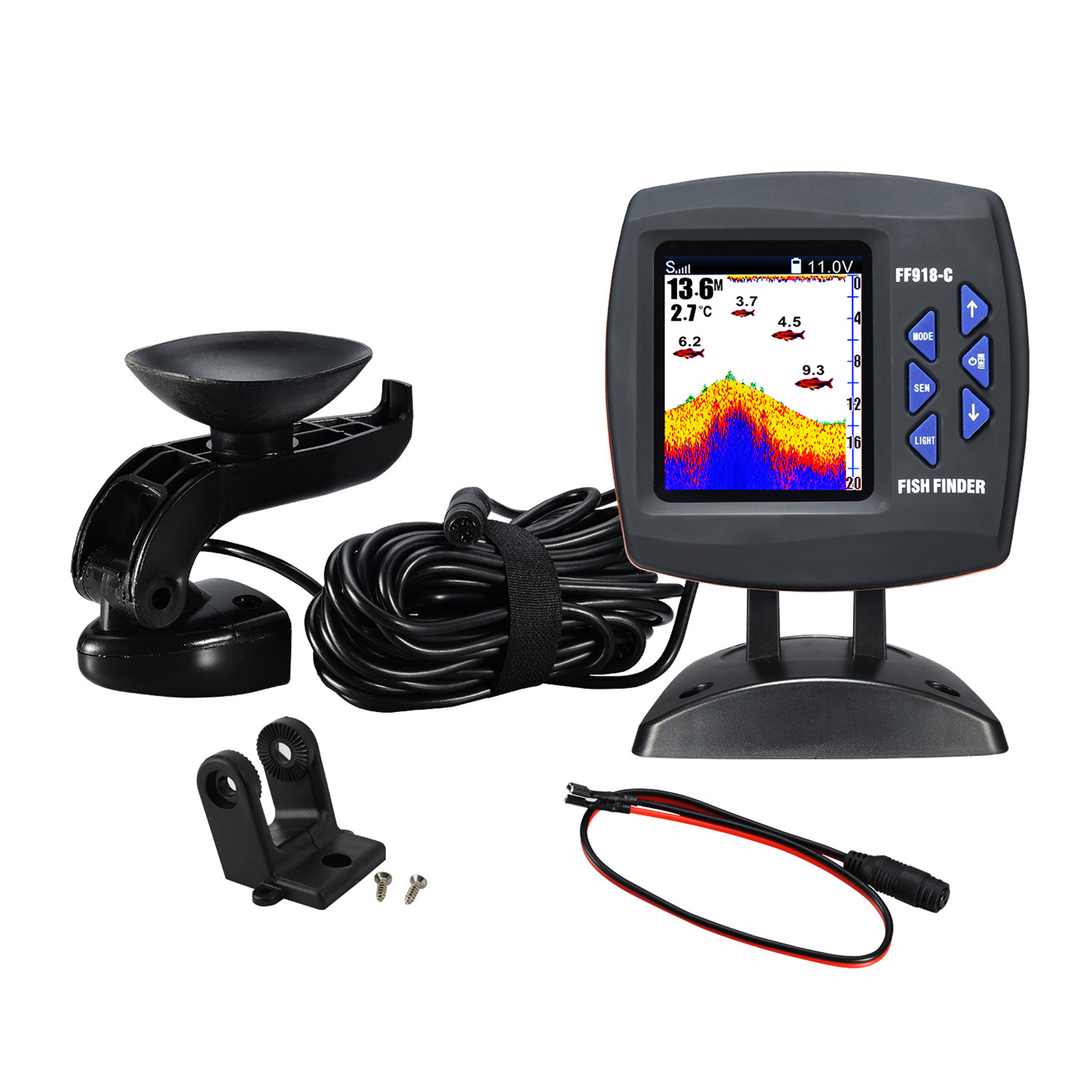 Fishing Boat Depth Finder - Portable Fish Finder Wireless Sonar Sensor