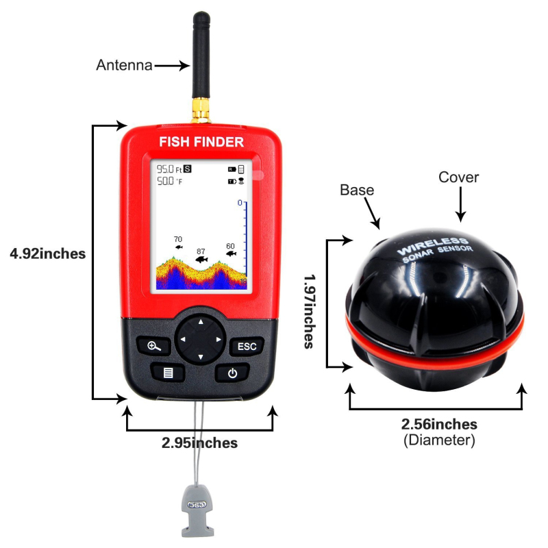 Display Portable fish finder e - Fishing Boat Depth Finder บทวิจารณ์และราคา