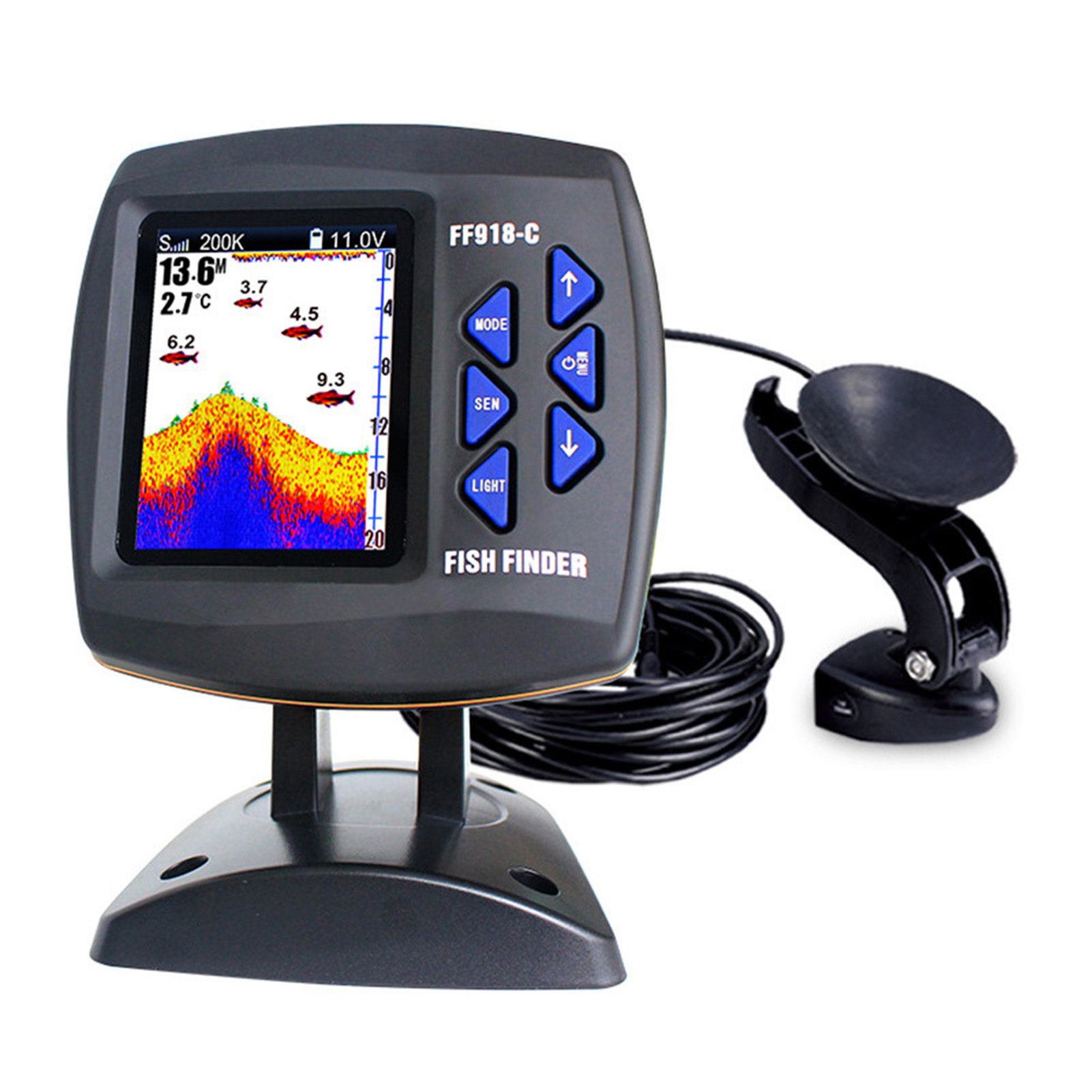 Color Screen Wired Fish Finder - Fishing Boat Depth Finder บทวิจารณ์และราคา