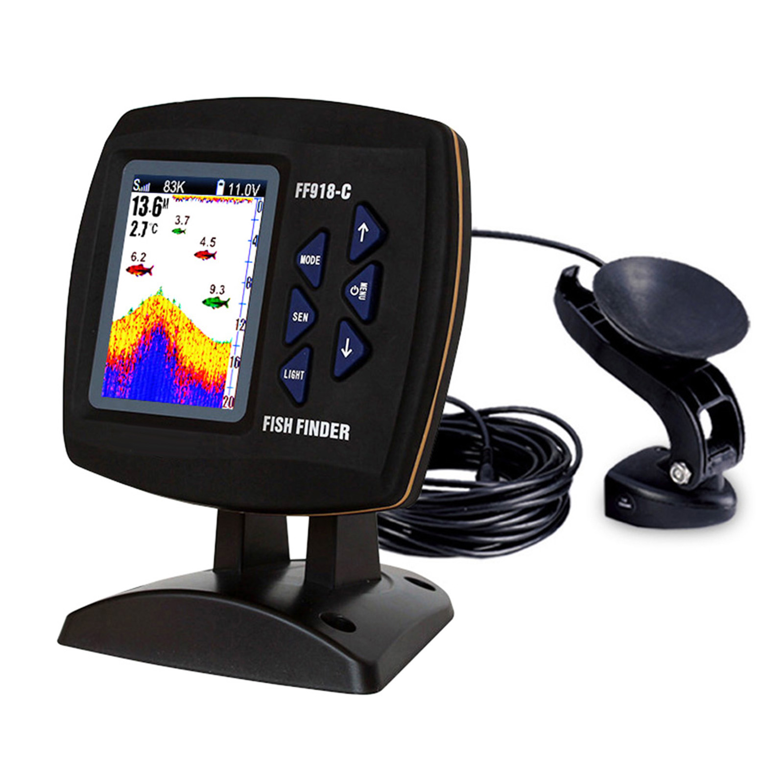 Color Screen Wired Fish Finder - Fishing Boat Depth Finder บทวิจารณ์และราคา