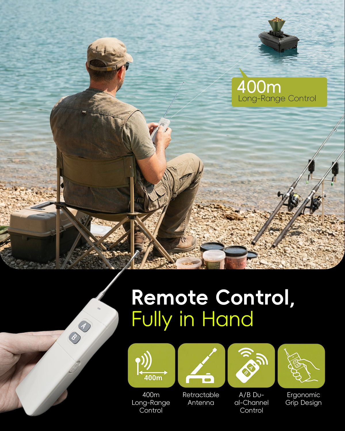 360° Rotating Bait Dispenser & - Fishing Boat Anchor Winch บทวิจารณ์และราคา