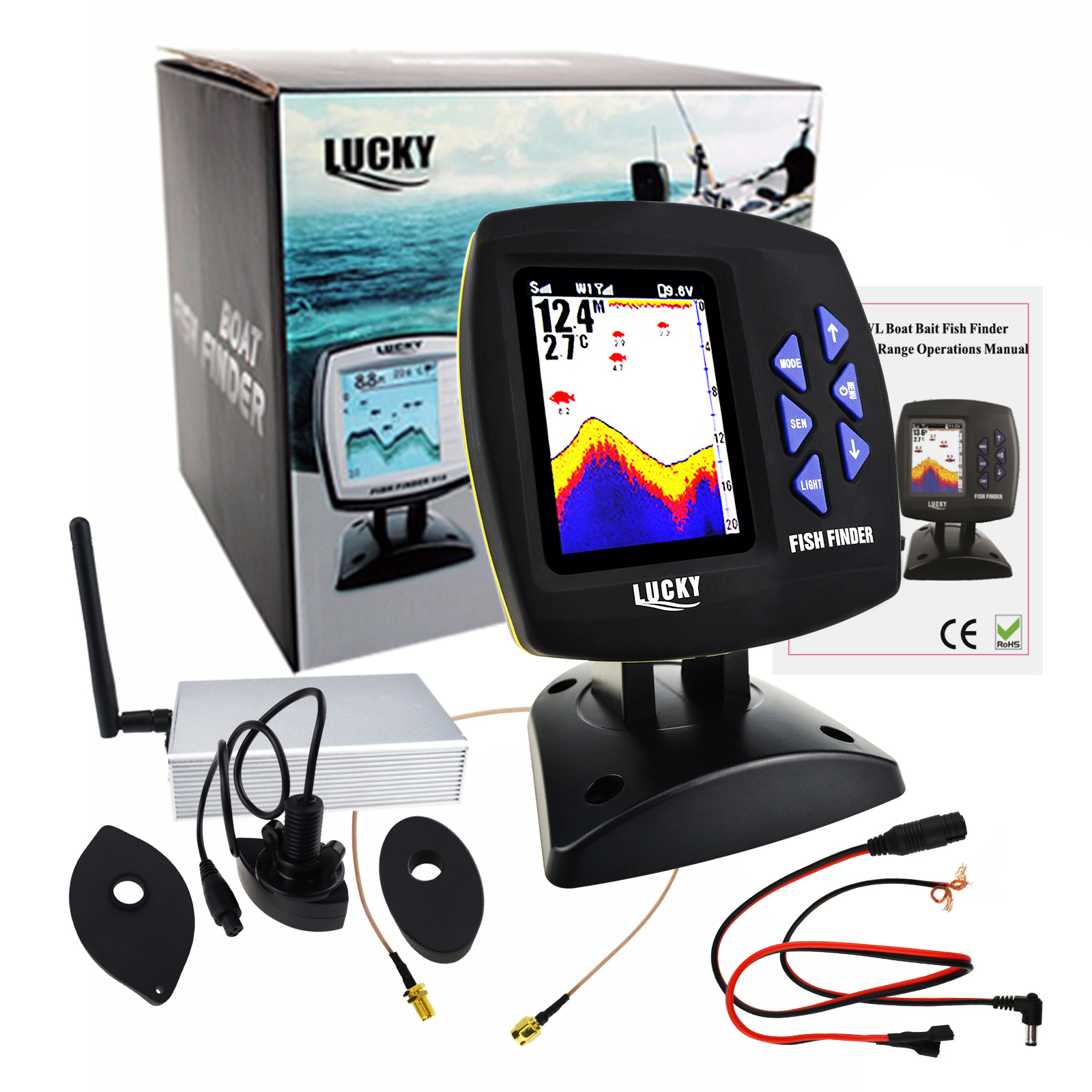 LUCKY Fishfinder 300m/ 980ft F - Fishing Boat Depth Finder บทวิจารณ์และราคา