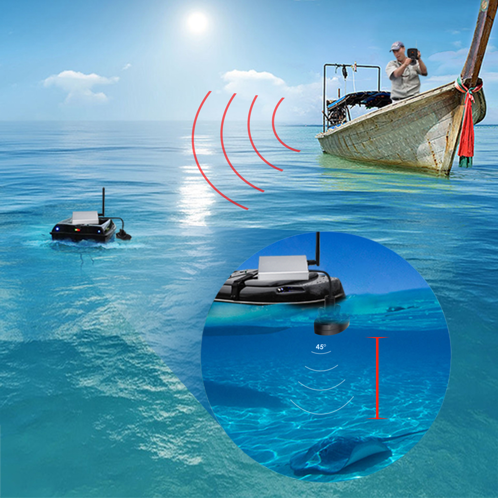 LUCKY Fishfinder 300m/ 980ft F - Fishing Boat Depth Finder บทวิจารณ์และราคา