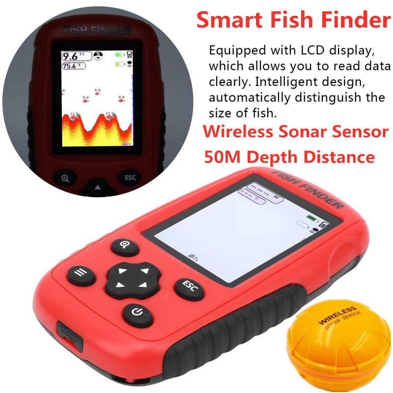 Fish finder wireless Wireless  - Fishing Boat Depth Finder บทวิจารณ์และราคา