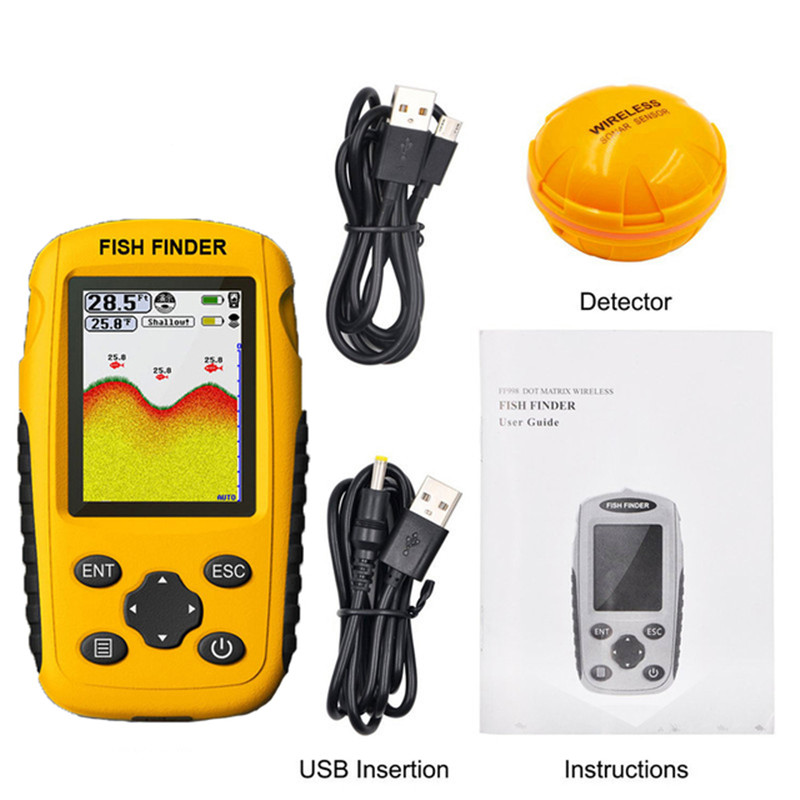 Fish finder wireless Wireless  - Fishing Boat Depth Finder บทวิจารณ์และราคา