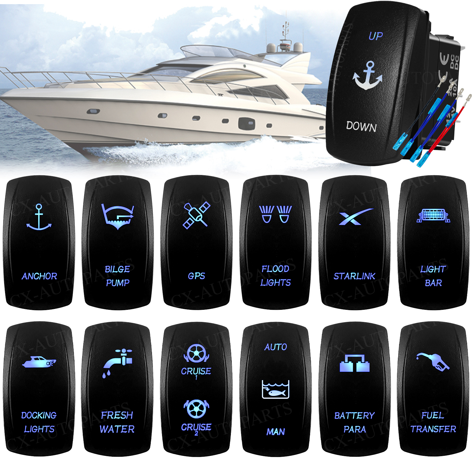 Marine Grade IP66 Rocker Switc - Fishing Boat Anchor บทวิจารณ์และราคา