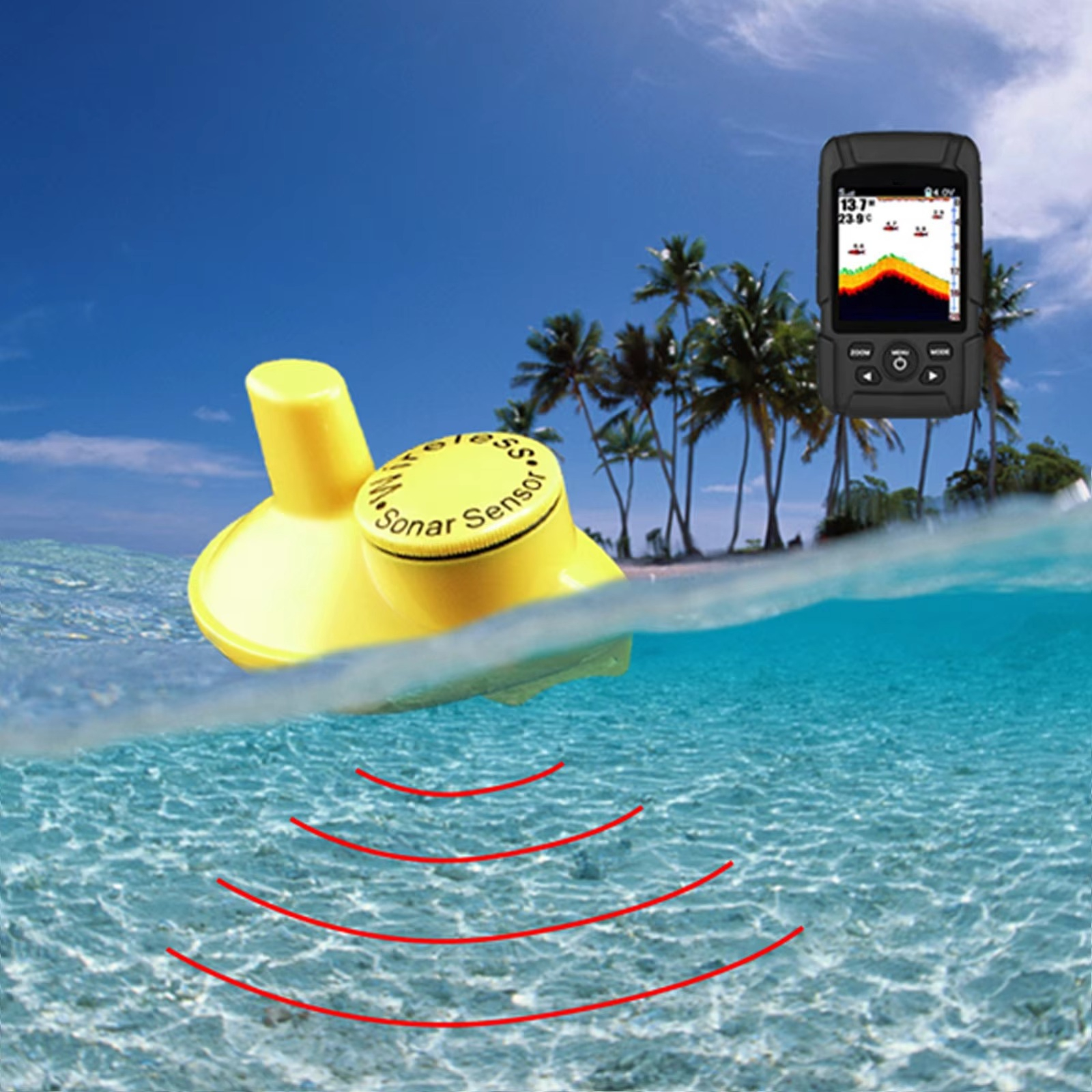 2-in-1 Wireless & Wired Fish F - Fishing Boat Depth Finder บทวิจารณ์และราคา