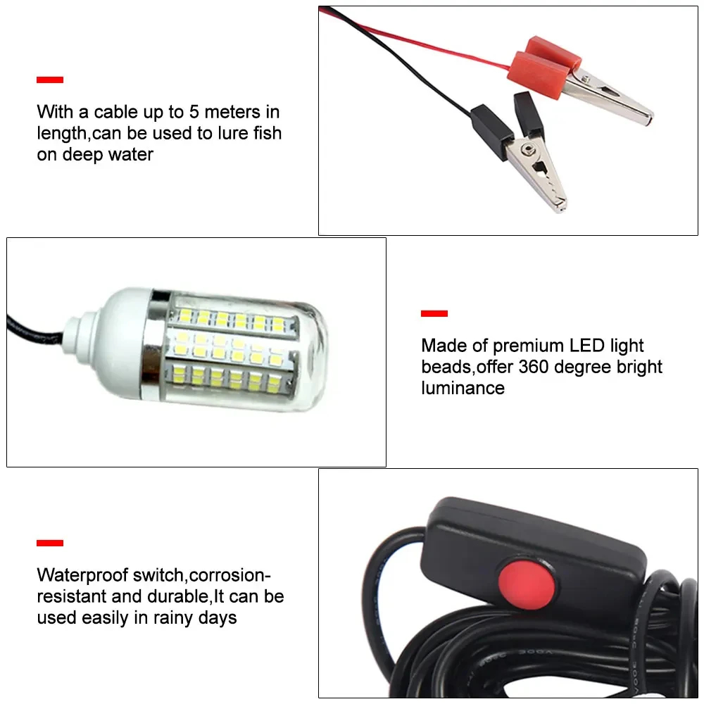 12V Underwater Lamp 15W 108 LE - Fishing Boat Navigation Light บทวิจารณ์และราคา