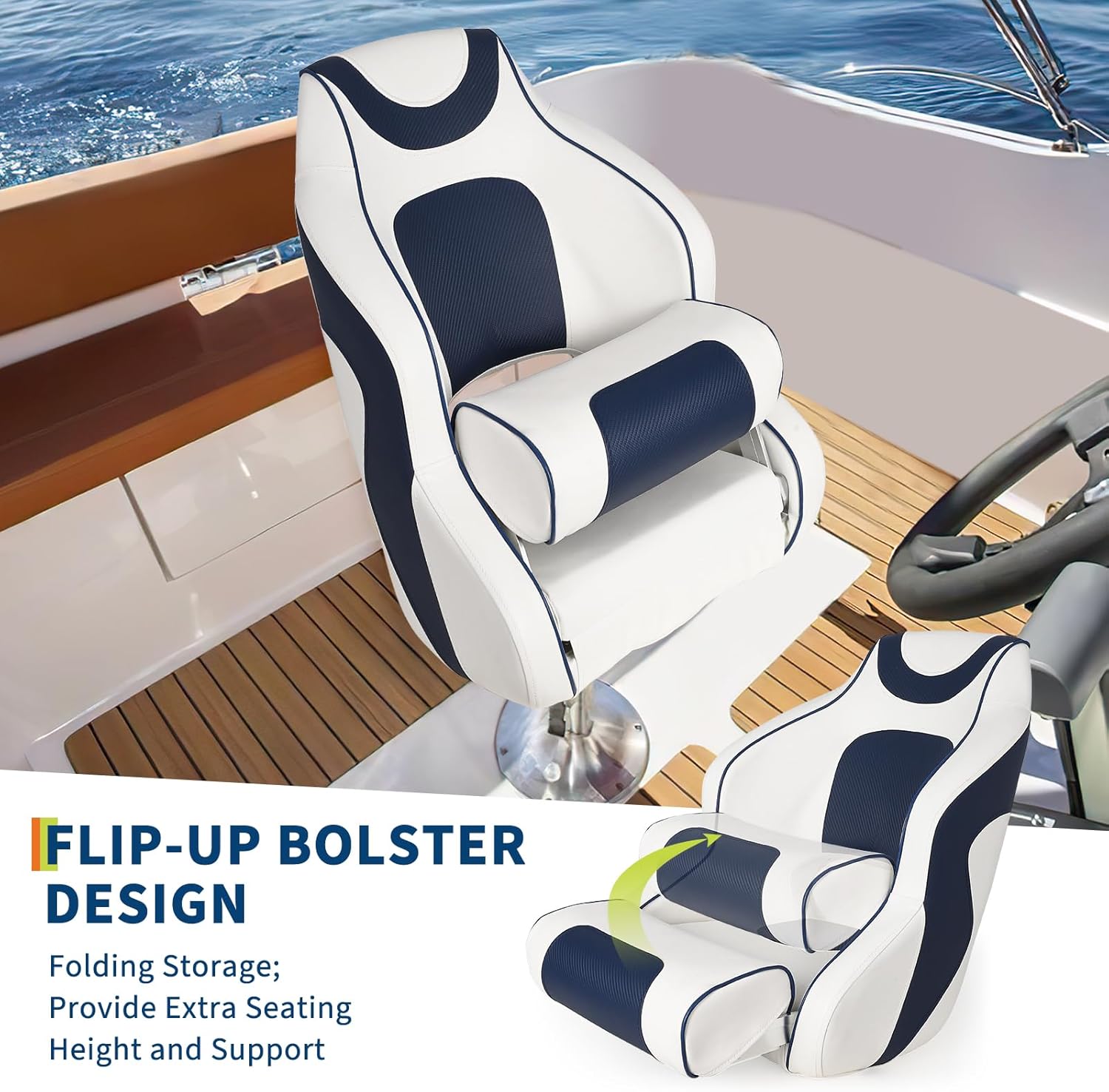 High Back Boat Seat with Flip- - Fishing Boat Seat บทวิจารณ์และราคา