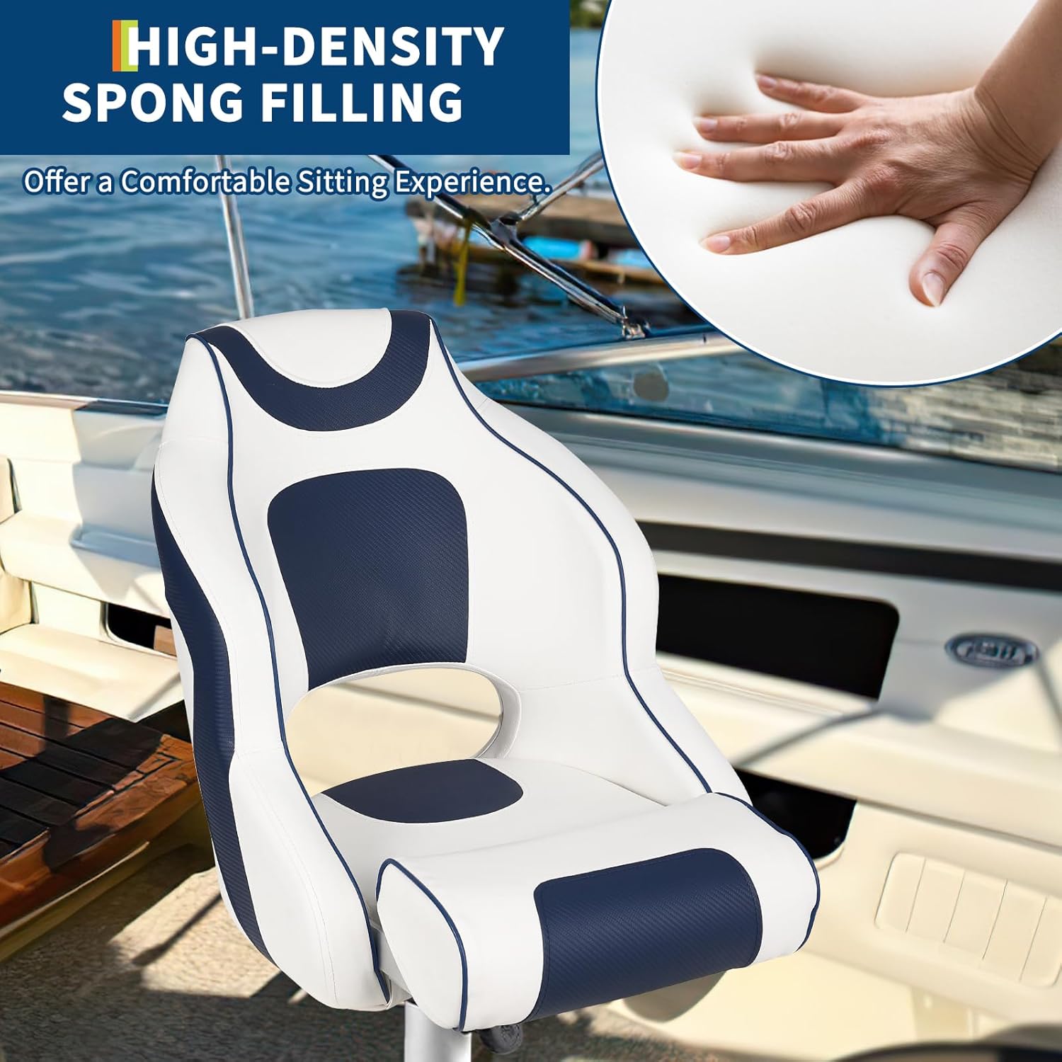 High Back Boat Seat with Flip- - Fishing Boat Seat บทวิจารณ์และราคา