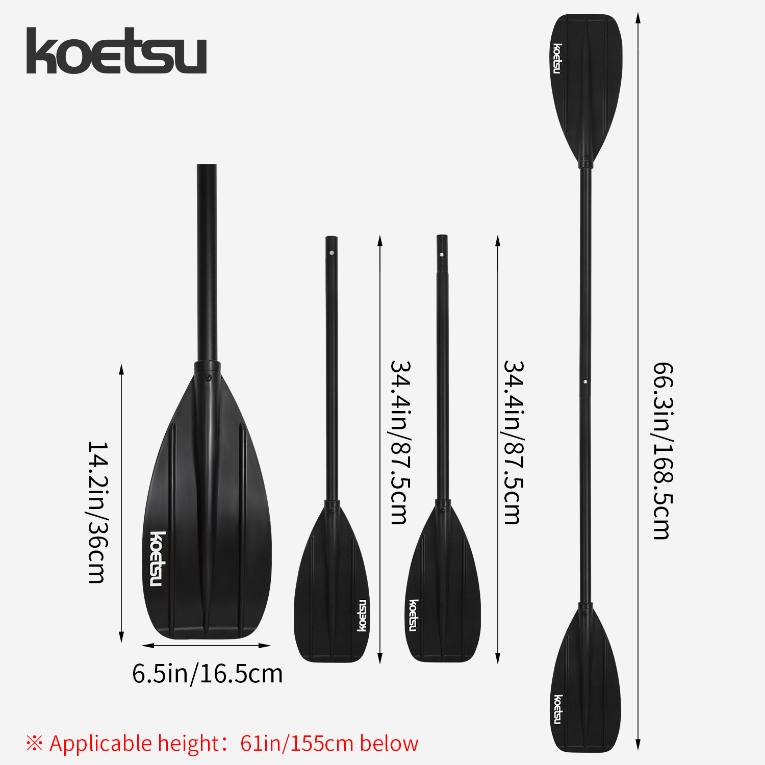 KOETSU Aluminum Alloy Double-H - Fishing Boat Paddle บทวิจารณ์และราคา