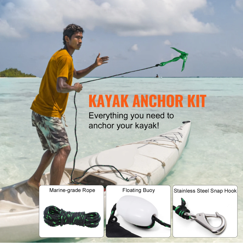 Kayak Anchor Kit 3.5 lb Paddle - Fishing Boat Anchor บทวิจารณ์และราคา