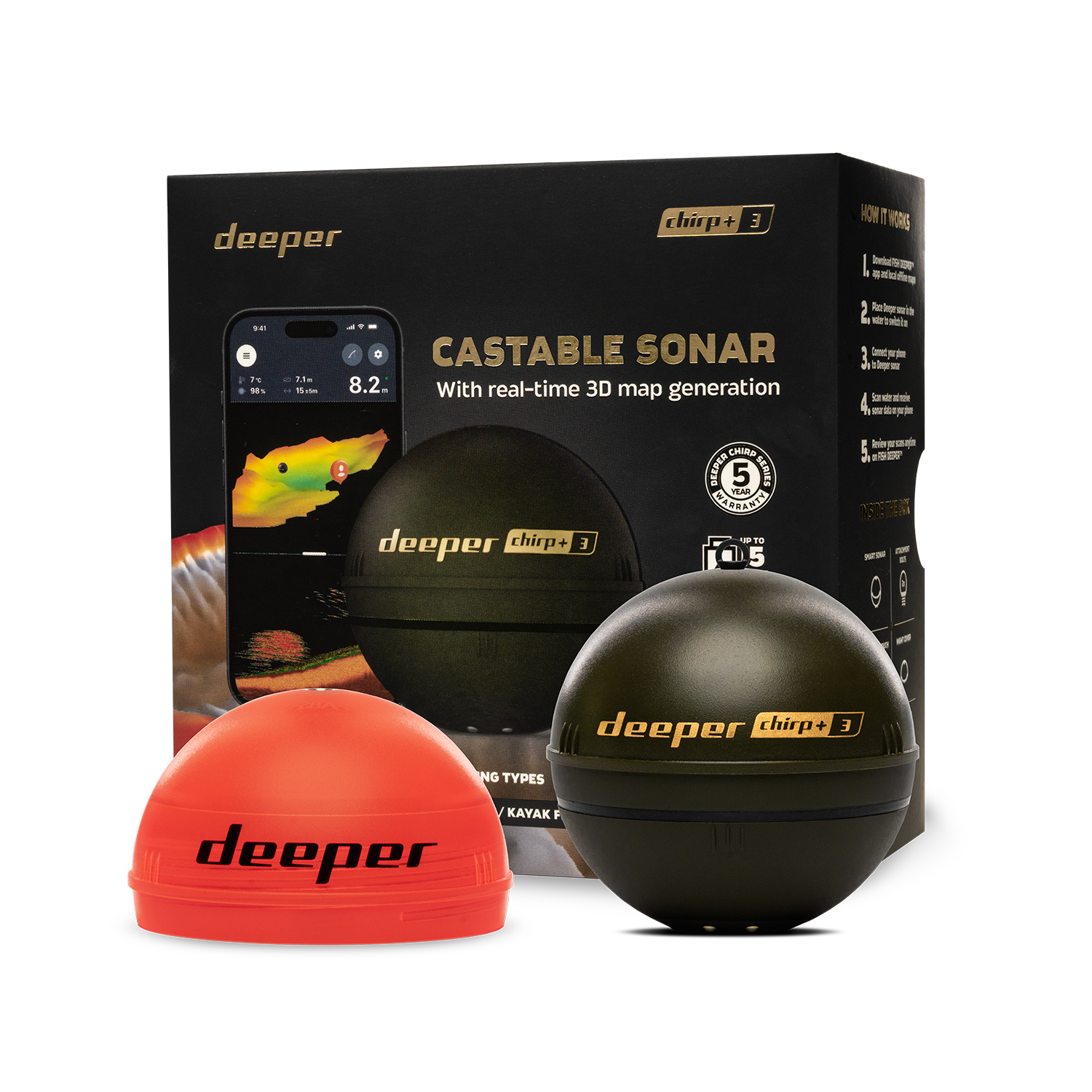 Deeper Smart Sonar Chirp+3 Fis - Fishing Boat Gps บทวิจารณ์และราคา