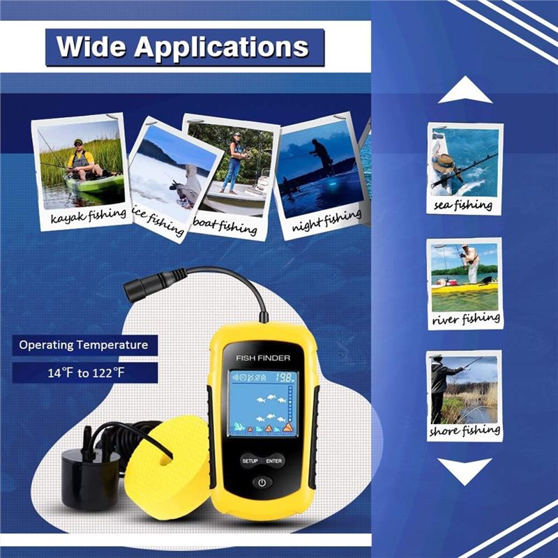 ABUE-Kayak Portable Fish Depth - Fishing Boat Depth Finder บทวิจารณ์และราคา