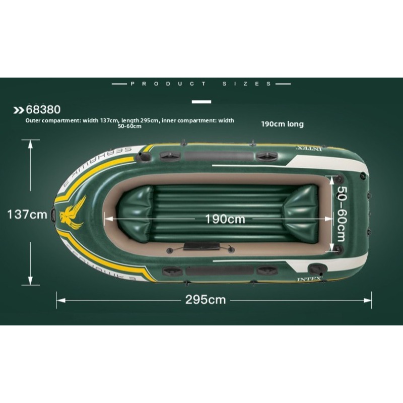 295*137*43cm 3 Person Inflatab - Fishing Boat Paddle บทวิจารณ์และราคา