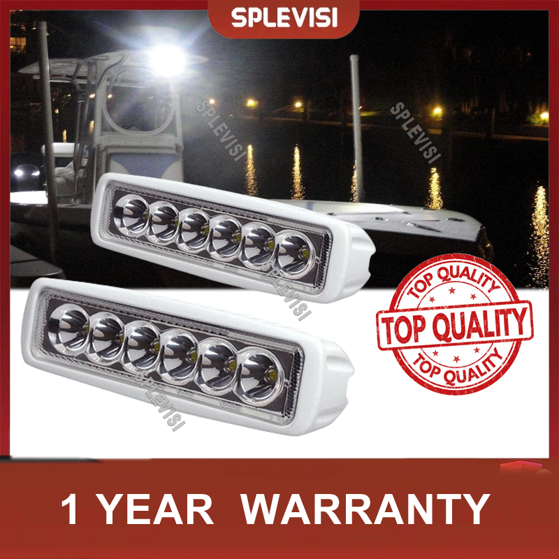 2pcs 12V 6 LED Deck Marine Spr - Fishing Boat Trailer บทวิจารณ์และราคา