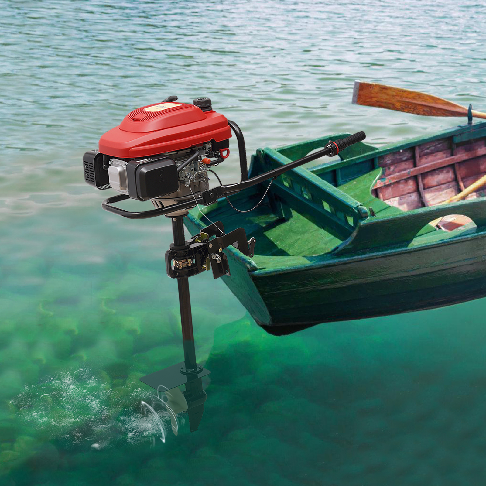 4-Stroke 6HP/7.5HP Gas Powered - Fishing Boat Outboard Motor บทวิจารณ์และราคา