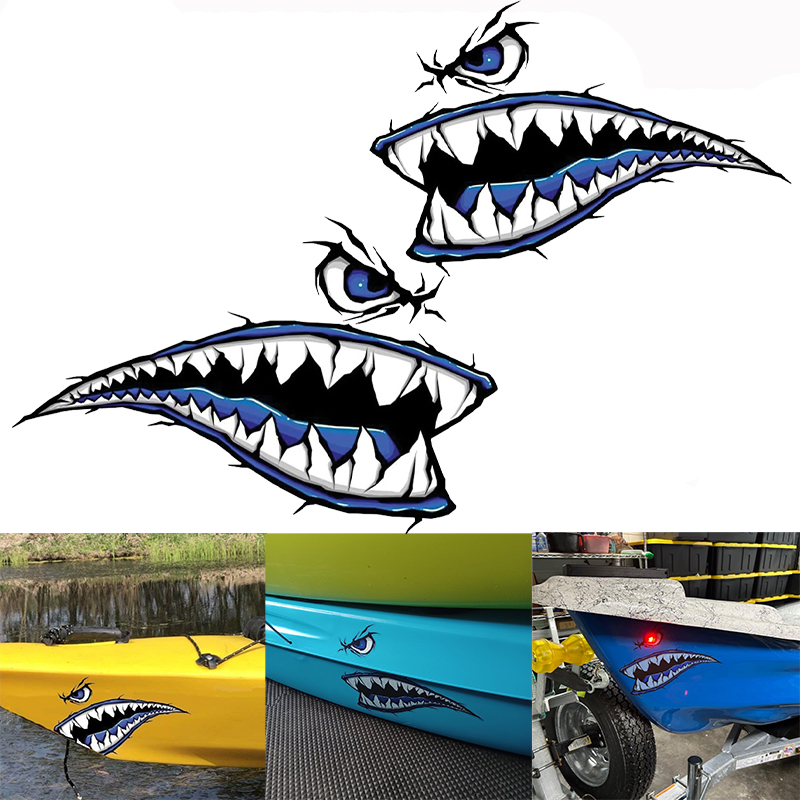 2PCS Shark Teeth Mouth Boat St - Fishing Boat Oar บทวิจารณ์และราคา