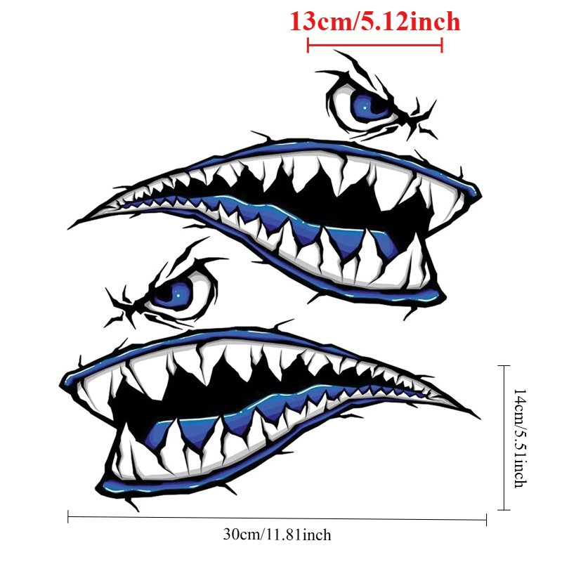 2PCS Shark Teeth Mouth Boat St - Fishing Boat Oar บทวิจารณ์และราคา