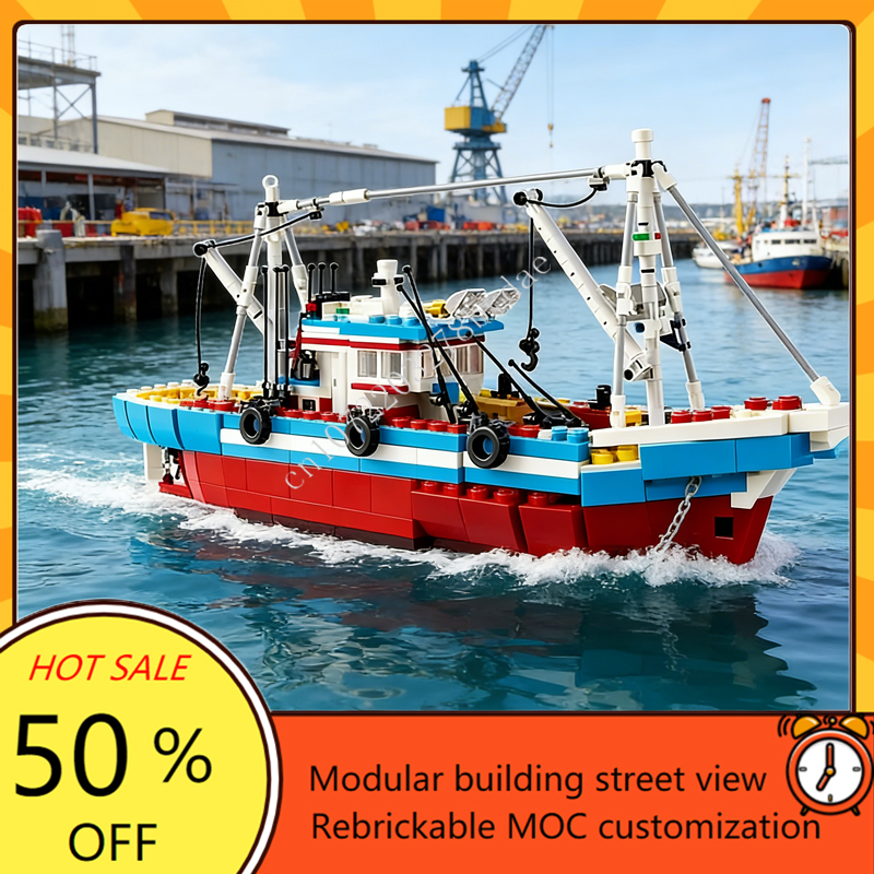 Custom 1600PCS Modular MOC-910 - Fishing Boat Trailer บทวิจารณ์และราคา
