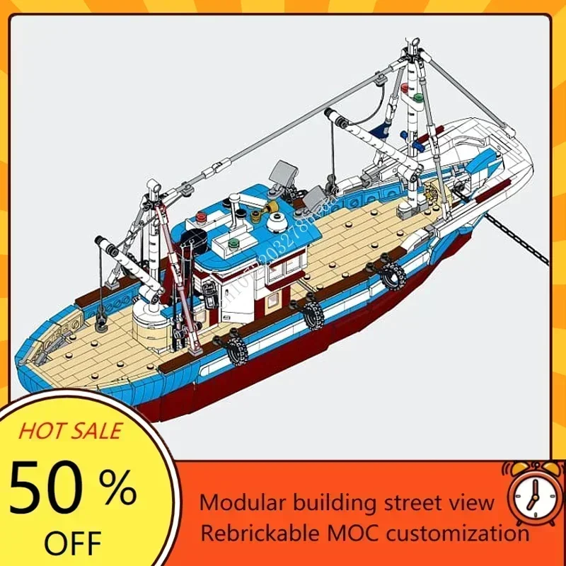 Custom 1600PCS Modular MOC-910 - Fishing Boat Trailer บทวิจารณ์และราคา