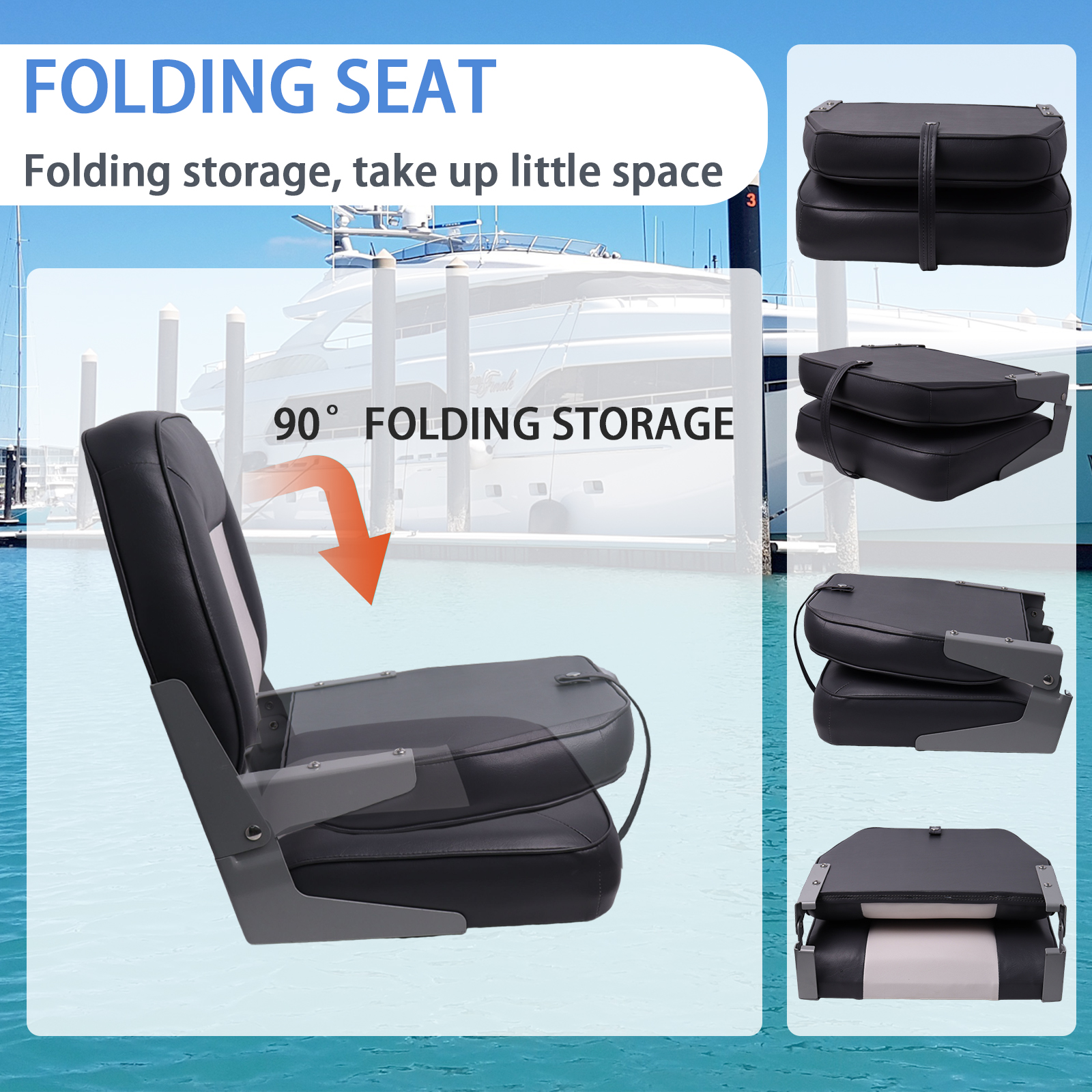 2 pcs Folding Boat Seat White  - Fishing Boat Seat บทวิจารณ์และราคา