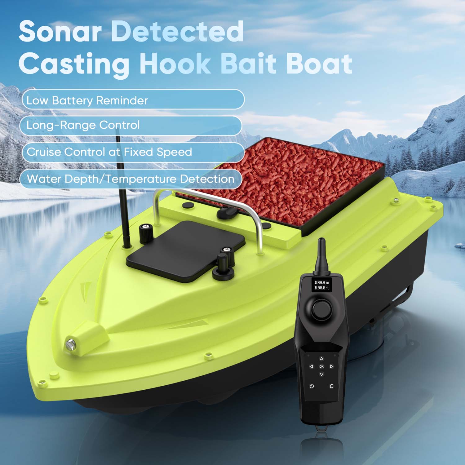 D36 RC Fishing Bait Boat with  - Fishing Boat Trailer บทวิจารณ์และราคา