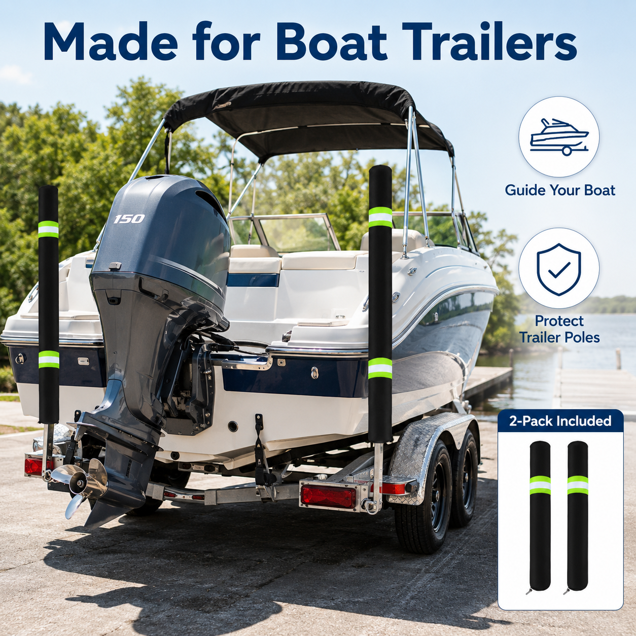 2Pcs Boat Trailer Guide Pole C - Fishing Boat Trailer บทวิจารณ์และราคา